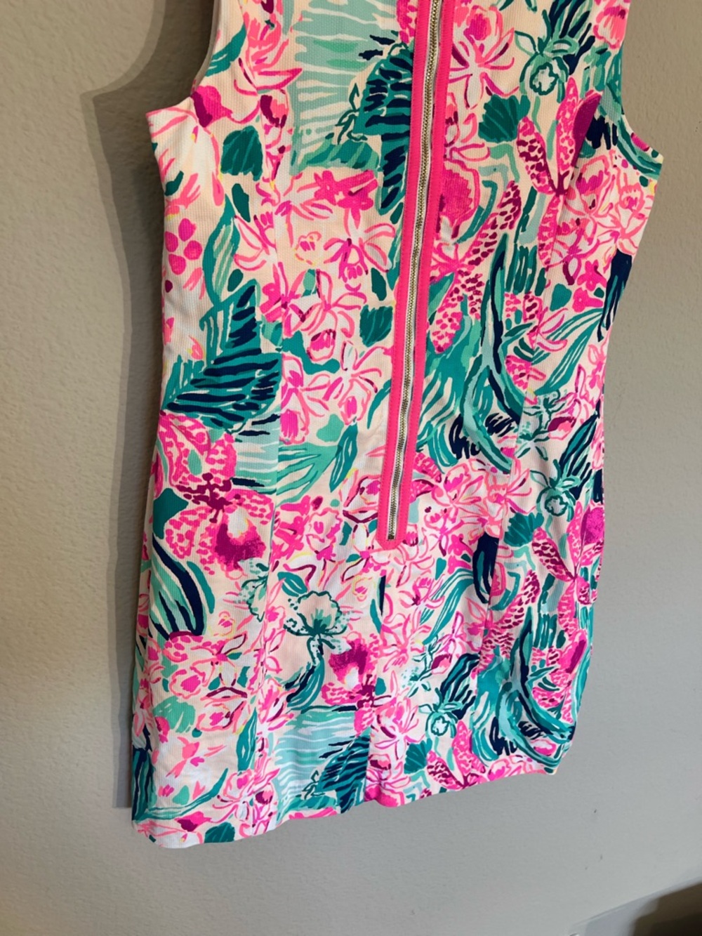 Lilly Pulitzer Mila Stretch Shift dress Via Flora pink green tropical floral 6 - Picture 11 of 12